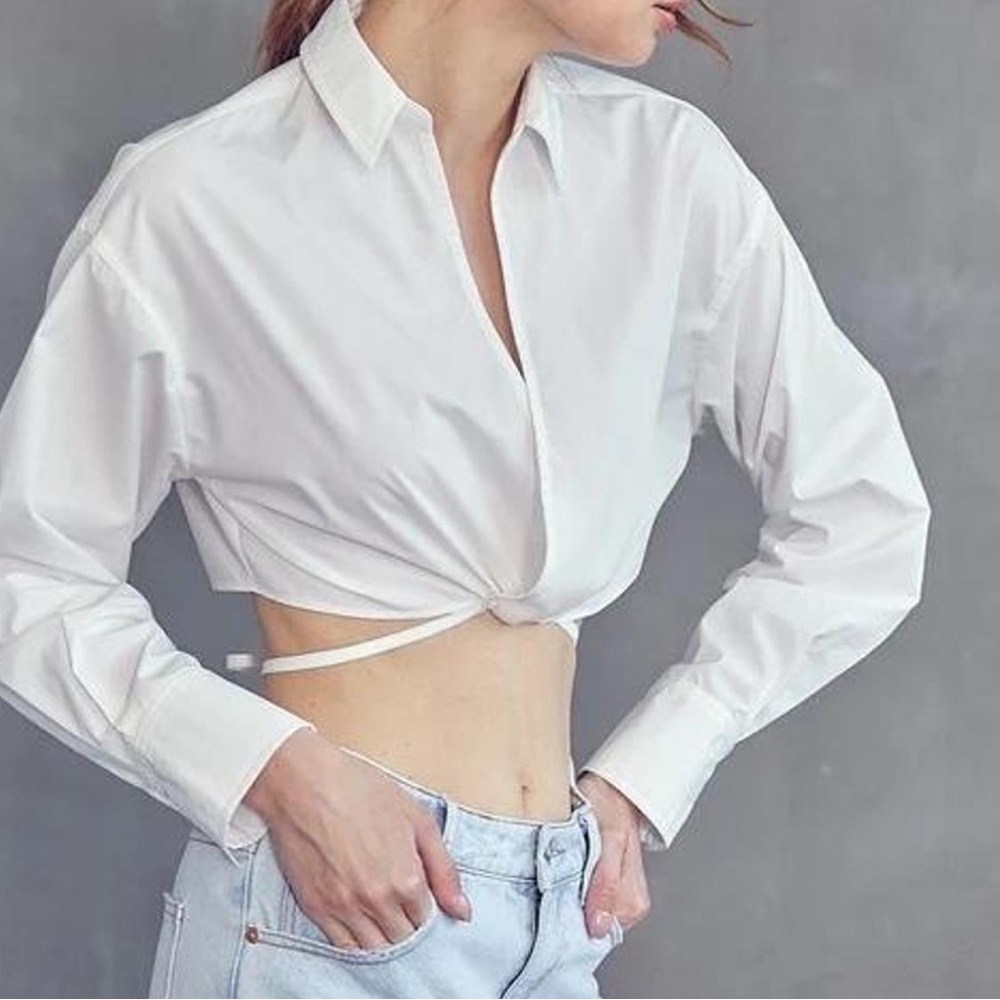 White Wrap Crop Top
